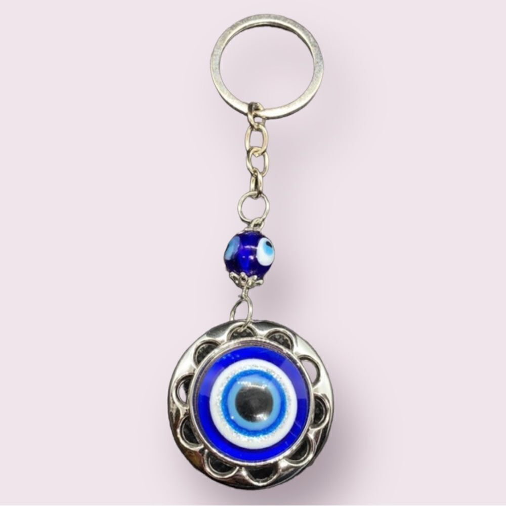 🧿 Evil Eye Silver Keychain